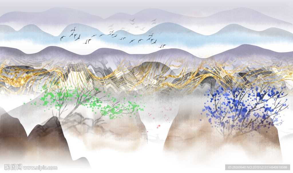 山水壁画