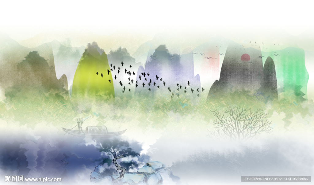 水墨山水画