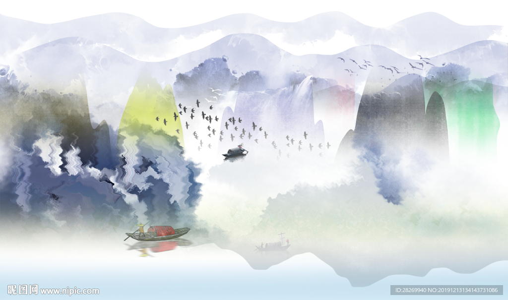 水墨山水画图