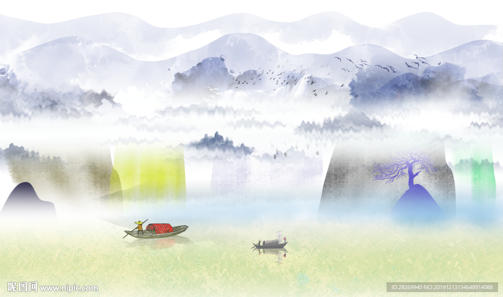 水墨山水画图