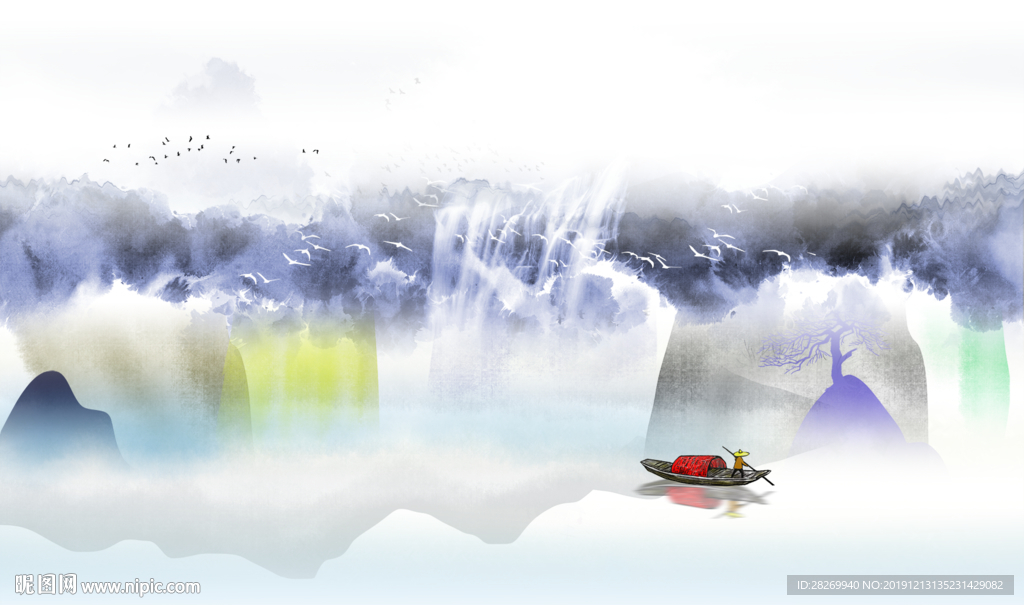 水墨山水画图