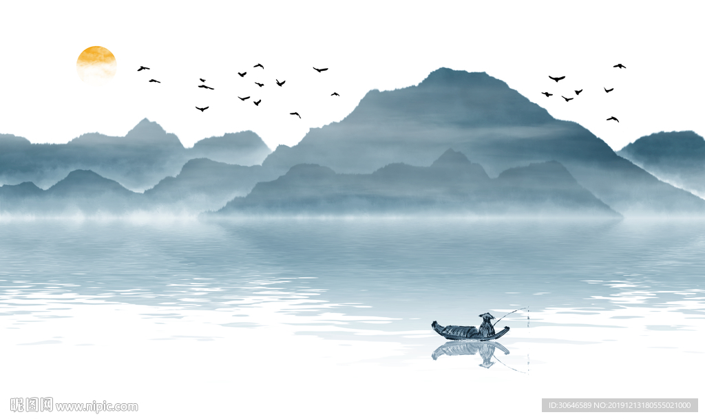 意境手绘山水图