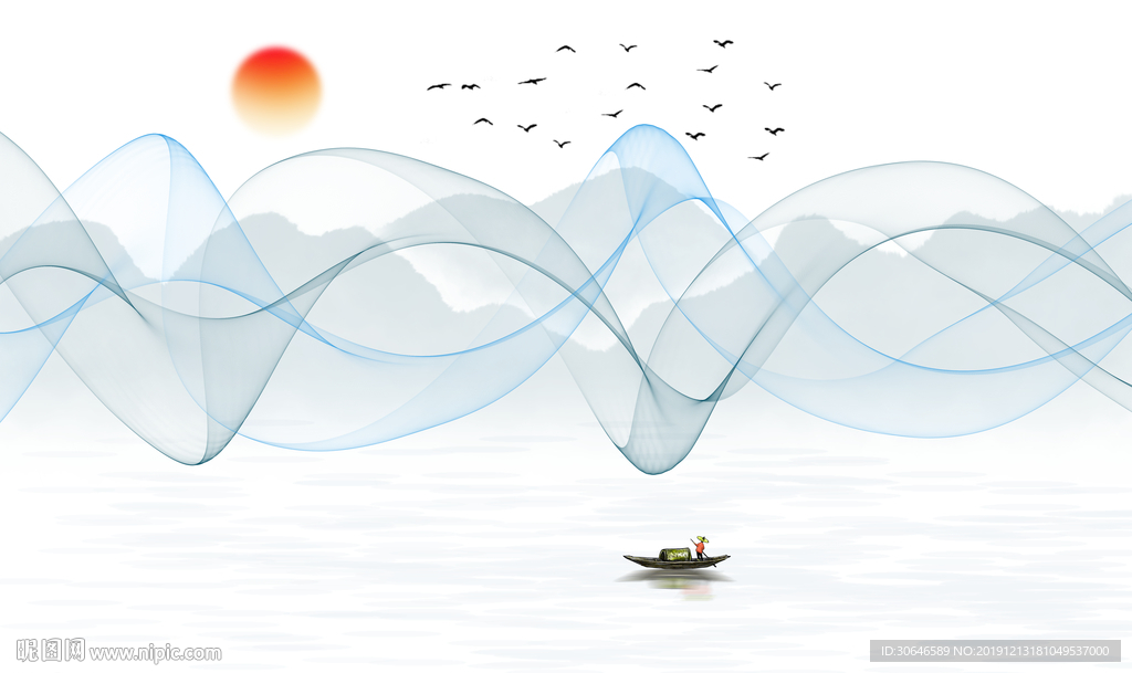 意境手绘山水图