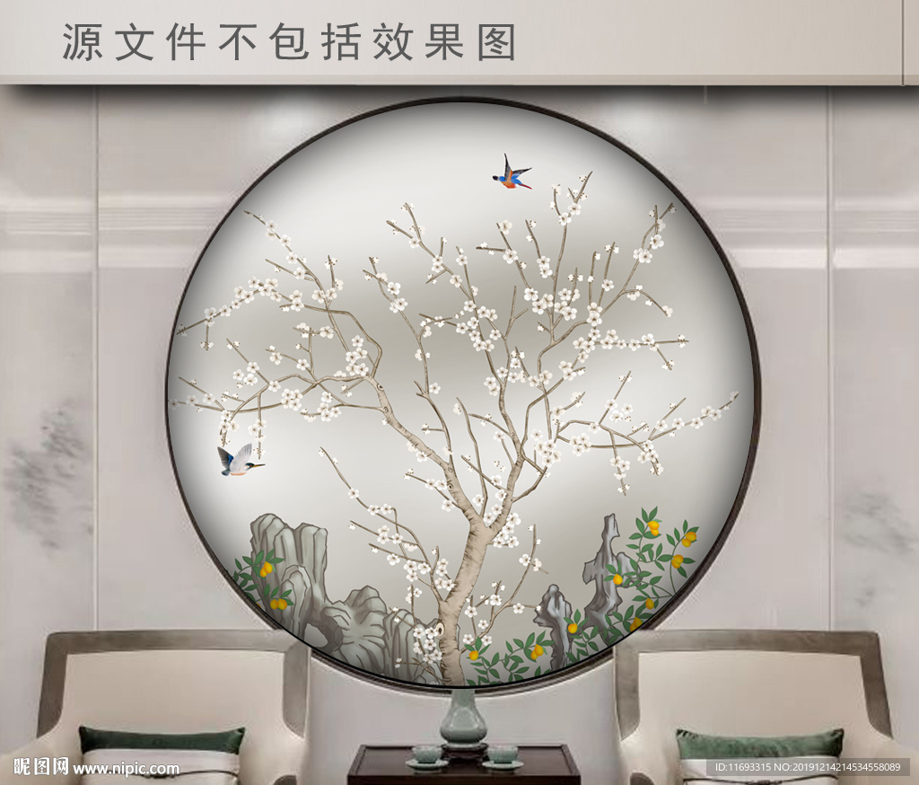 新中式水墨花鸟装饰画