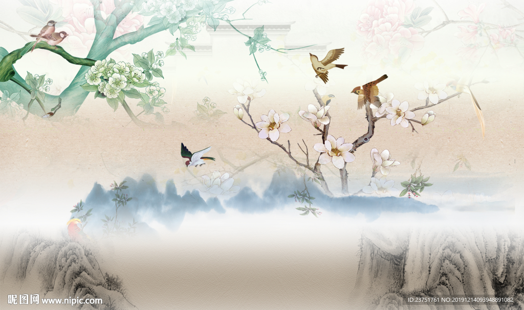 新中式背景墙