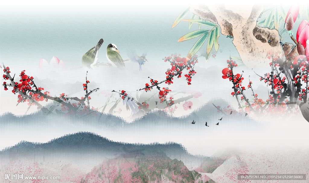 新中式背景墙