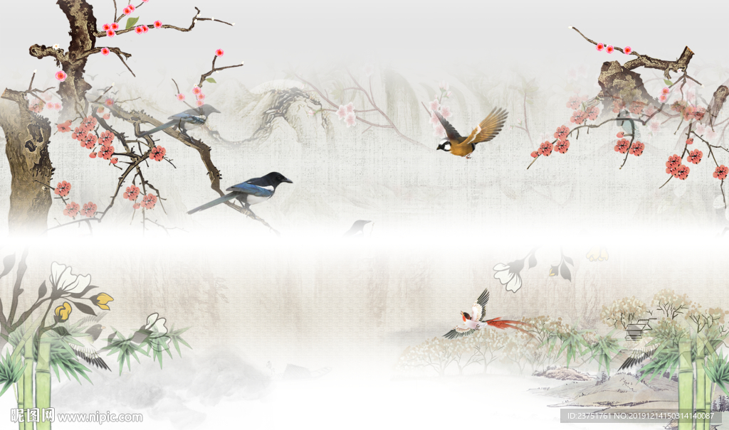 新中式背景墙