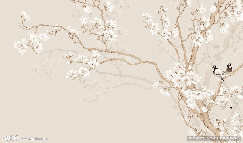 花鸟背景墙