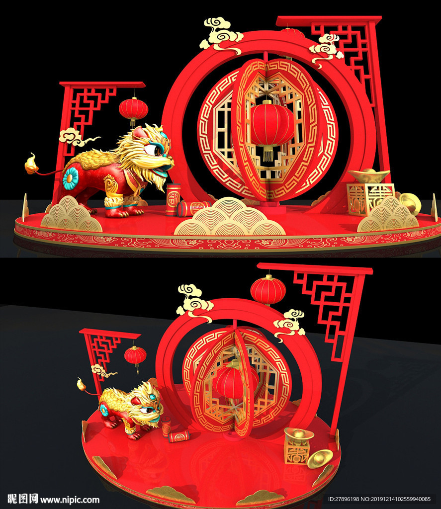 霸气狮子新年美陈