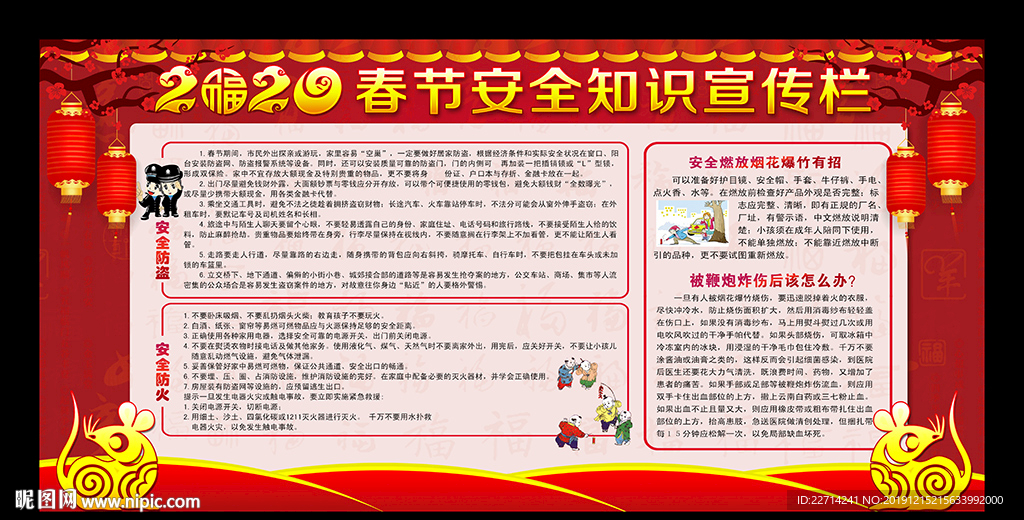 2020春节安全知识宣传栏