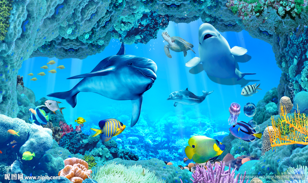 海底背景背景墙