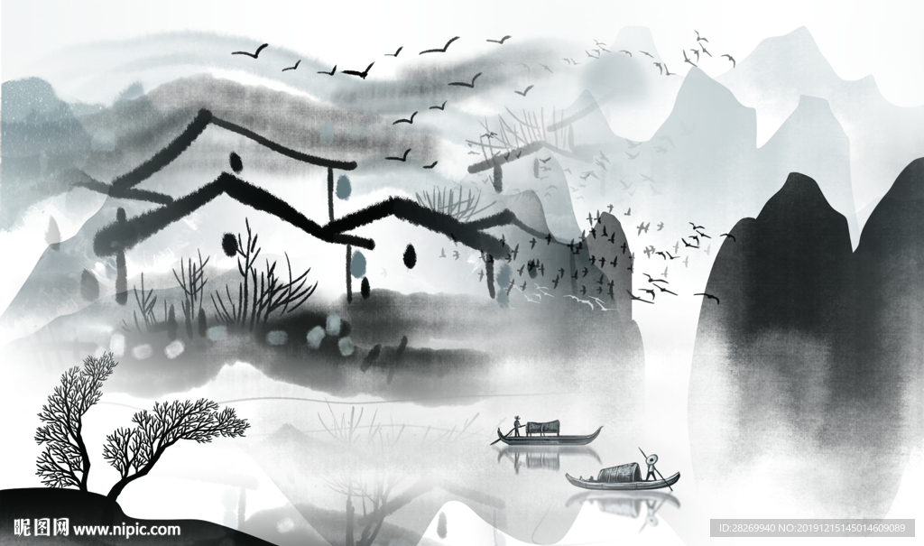 新中式无框画