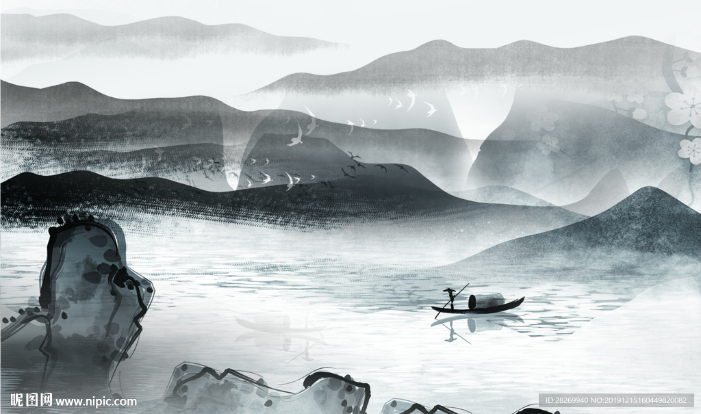 水墨山水画图