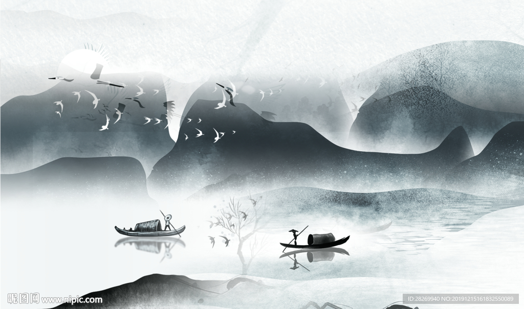 水墨山水画