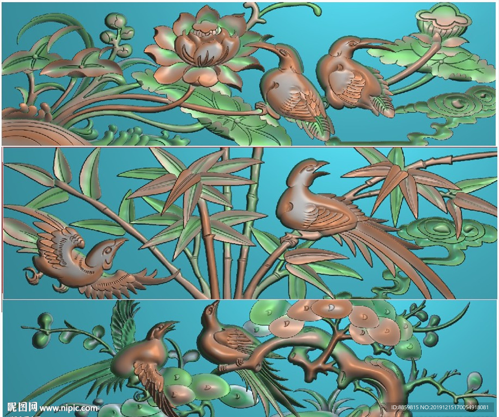 花鸟牡丹横板挡板 背板 围板精