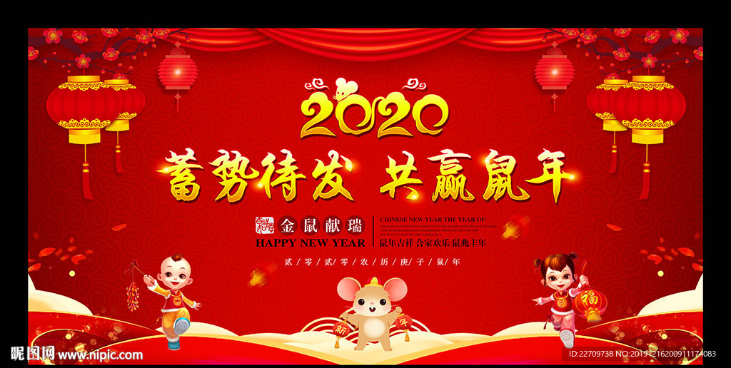 2020年鼠年年会背景