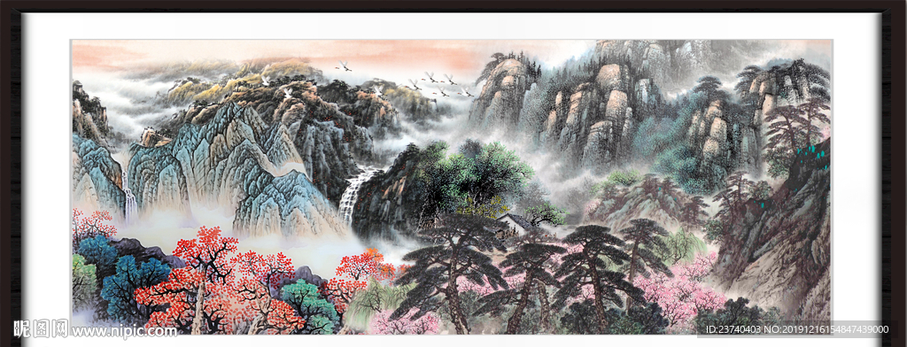 中堂画山水