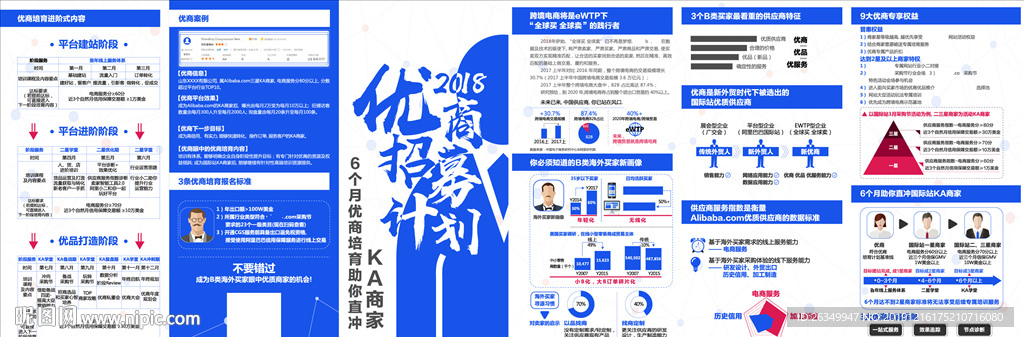 优商三折页招募令跨境电商宣传单