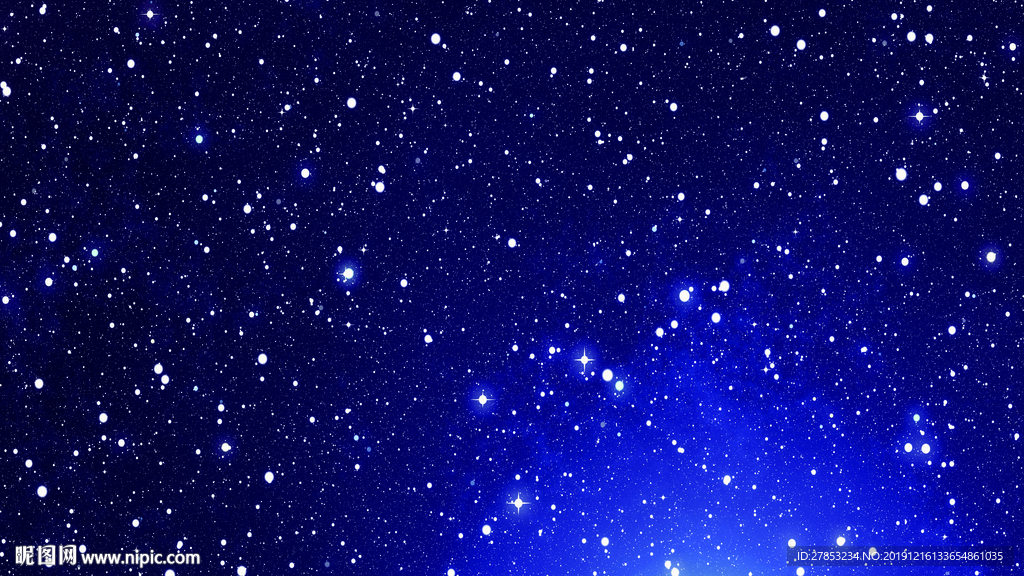 蓝色星空背景画