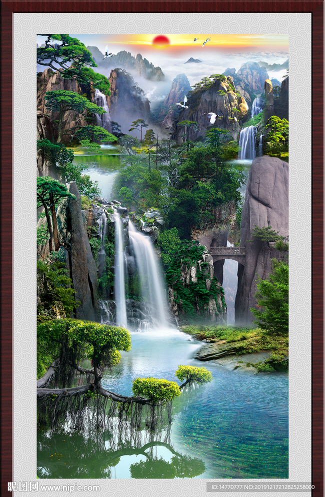 泰山 日出泰山 国画 泰山风光