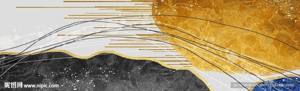 颜色拼图线条客厅装饰画