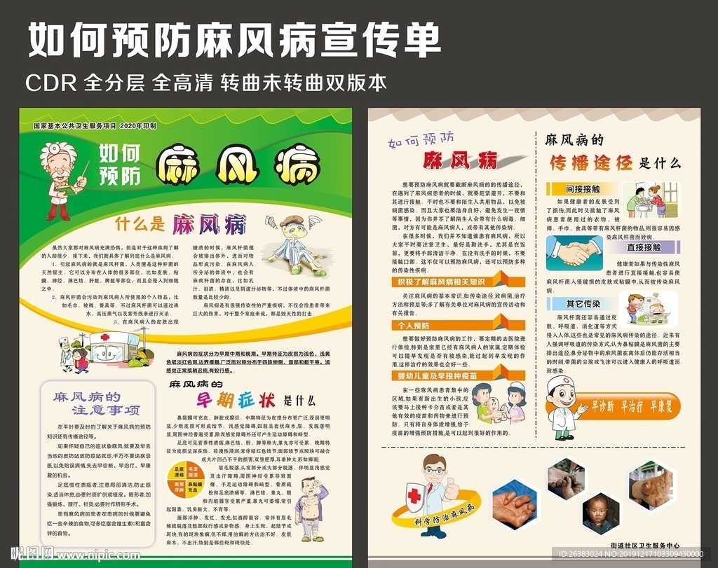 科学预防麻风病宣传单