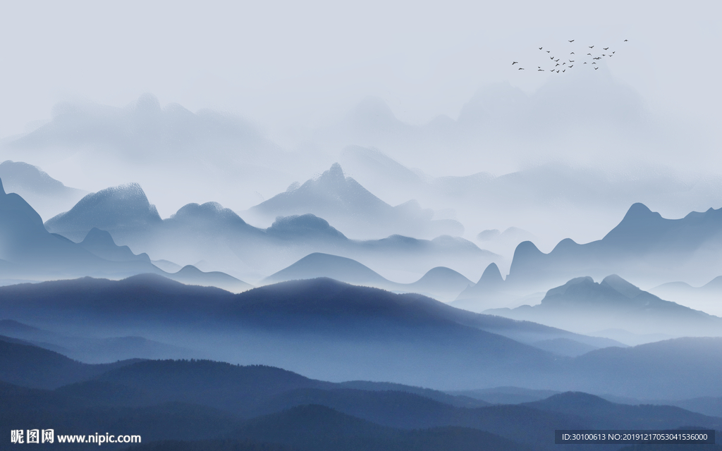 奢华 古风新山水画 TIF分层