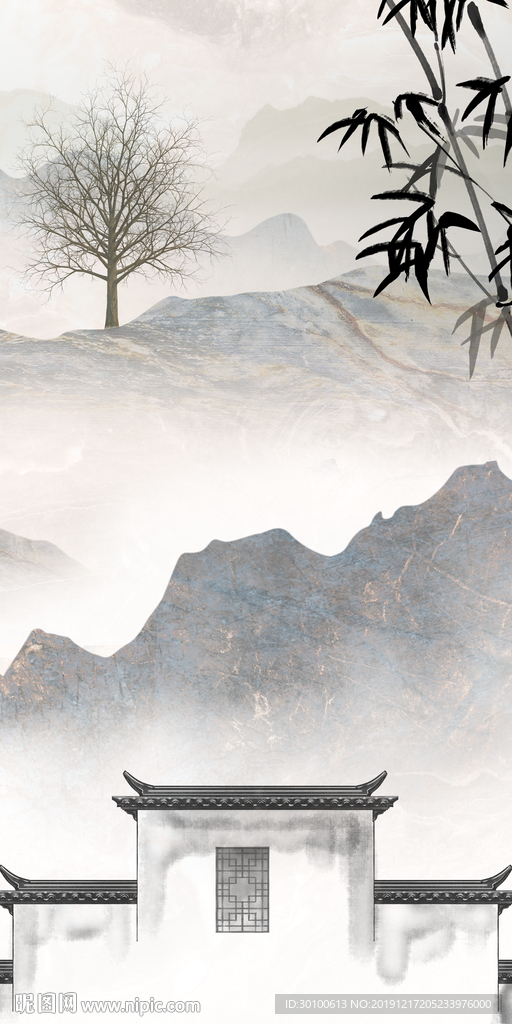 现代山水玄关新画 tif分层