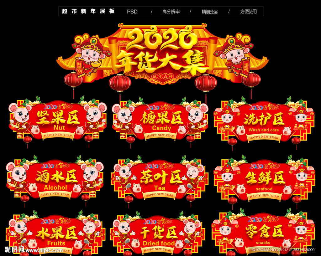 鼠年年货展板