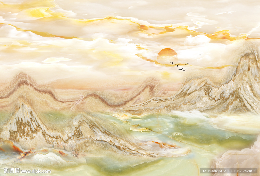 流水生财大理石纹