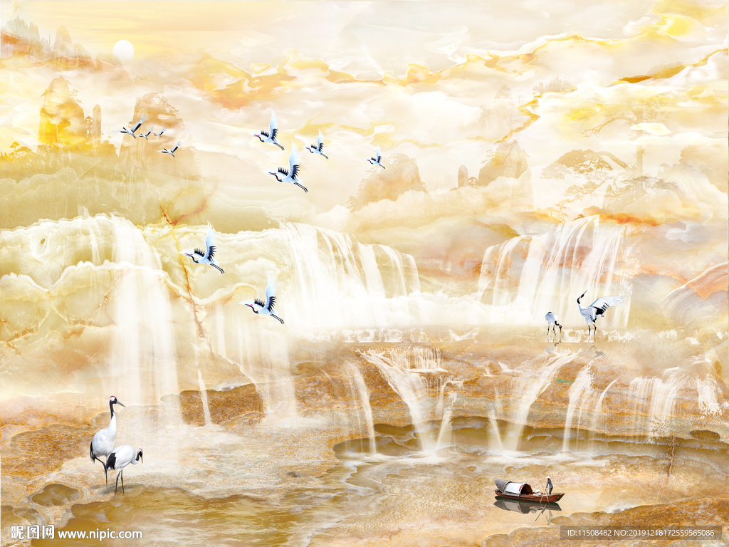 流水生财大理石纹
