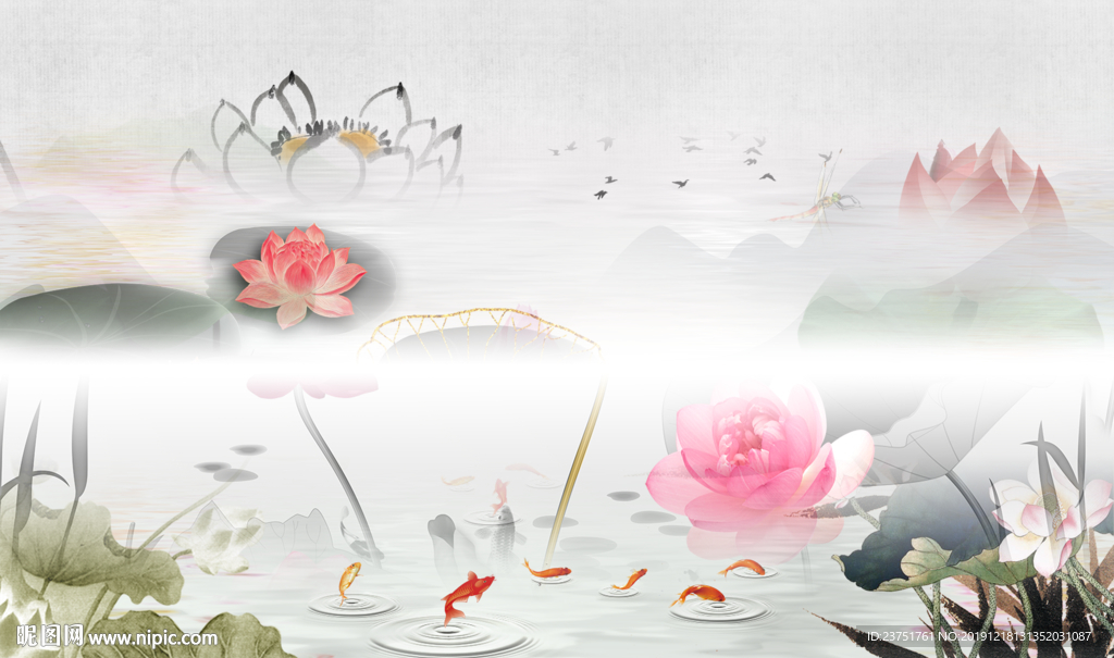 画荷花