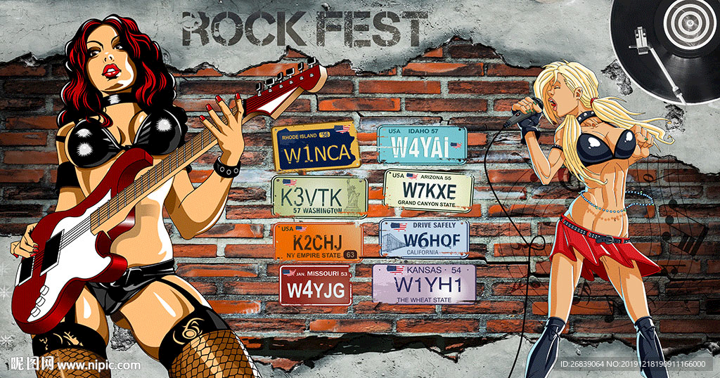 摇滚酒吧背景墙