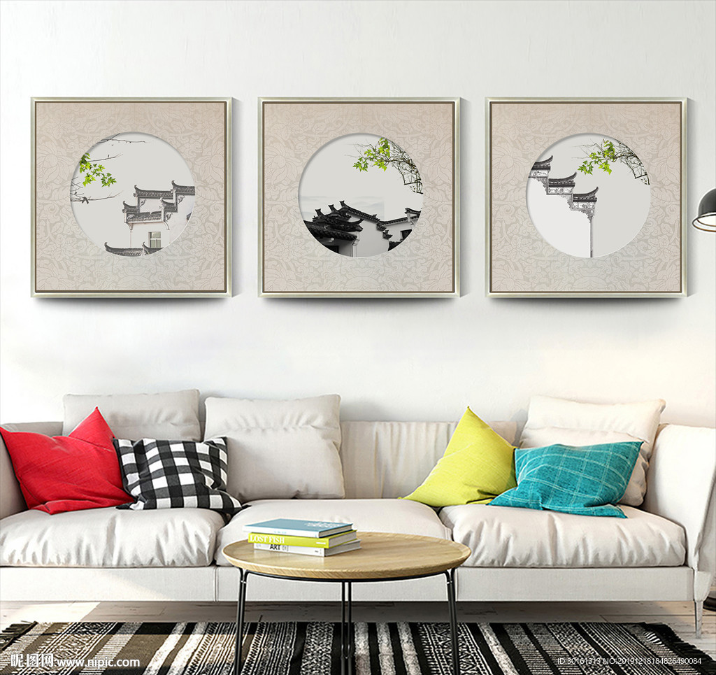 徽派山水三联画