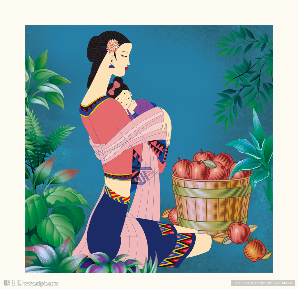 手绘民族风插画