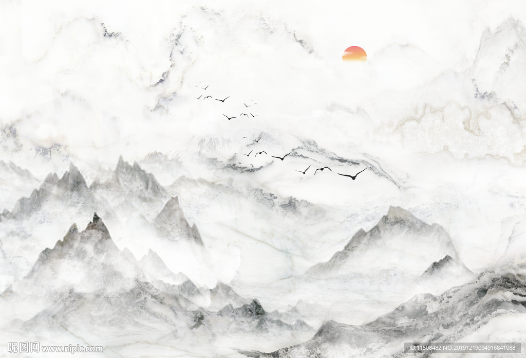爵士白山水石纹