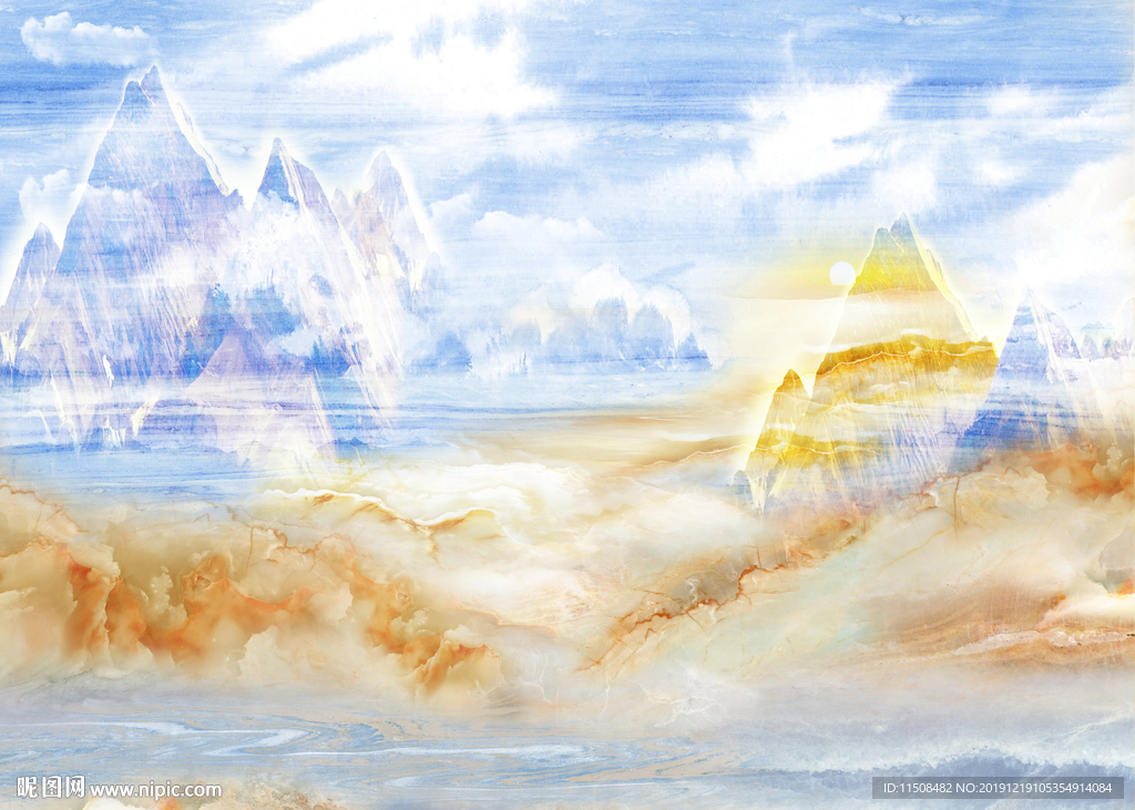 蓝天白云大理石纹