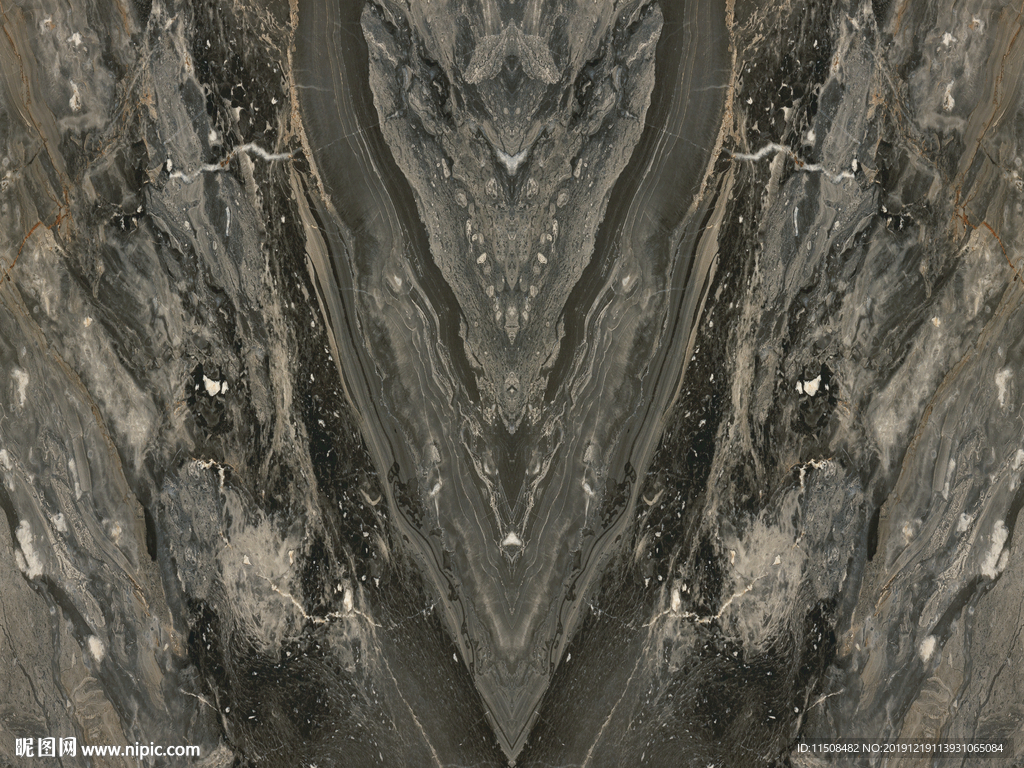 黑白灰对称石纹