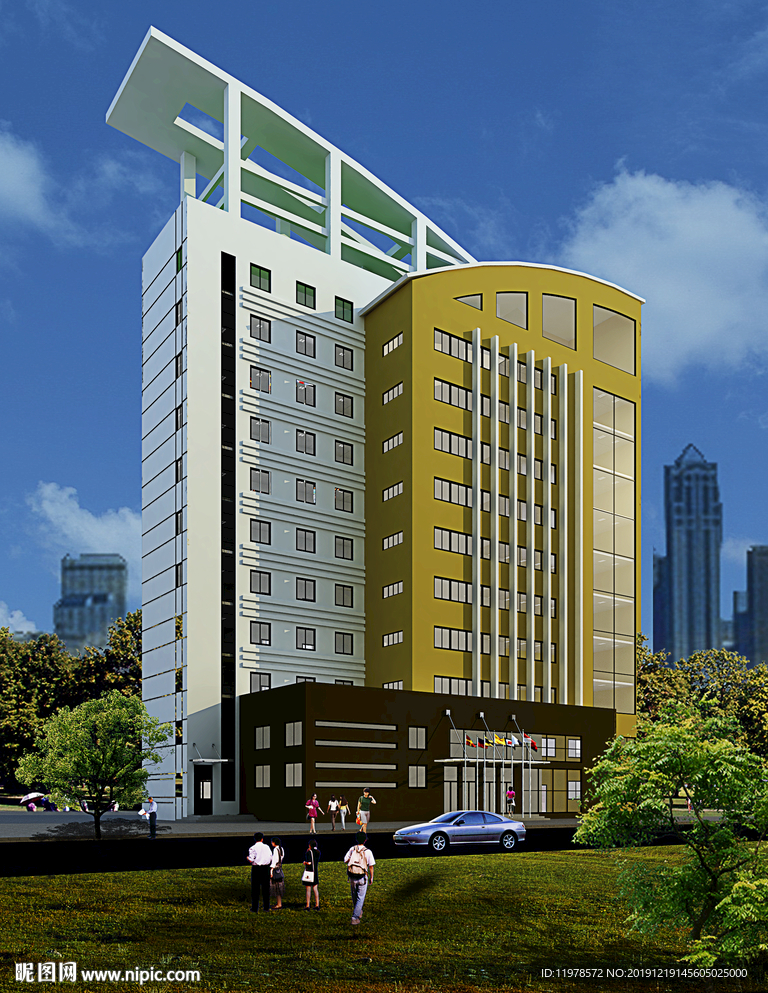 办公楼外景 室外建筑效果图