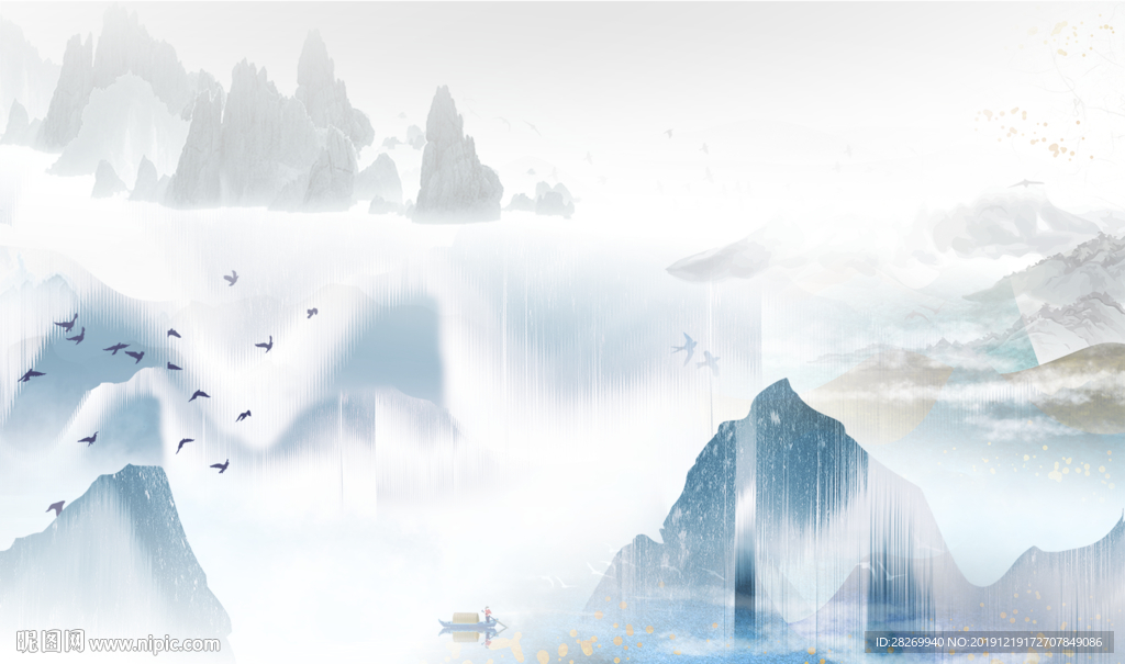 竖幅山水画