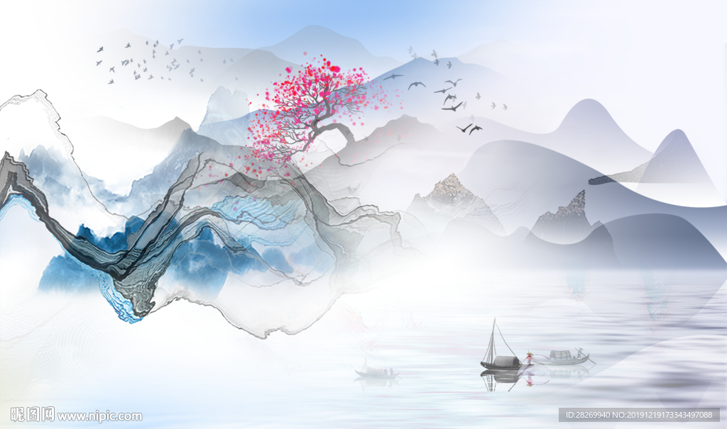 抽象山水背景