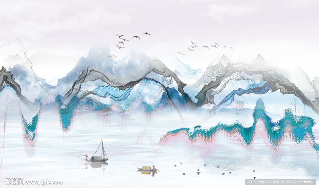 抽象山水背景