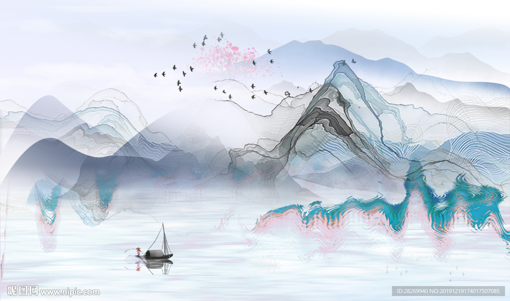 抽象山水背景