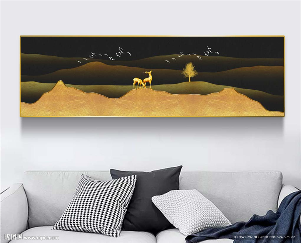 抽象山水装饰画