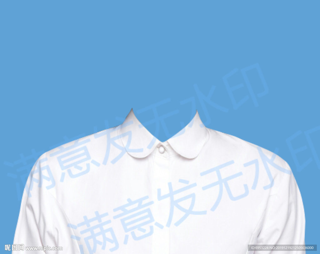 白色半身衬衫证件照正装