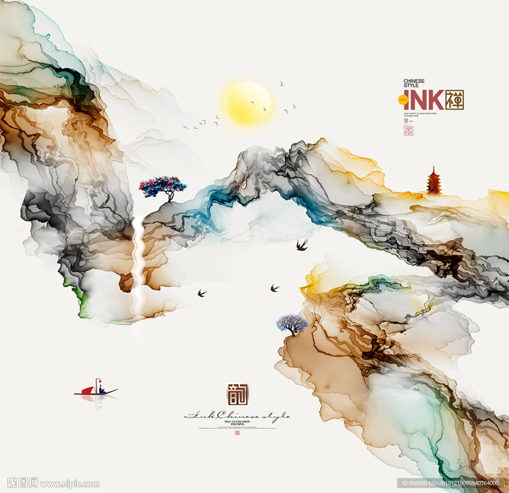 玄关壁画 电视背景画