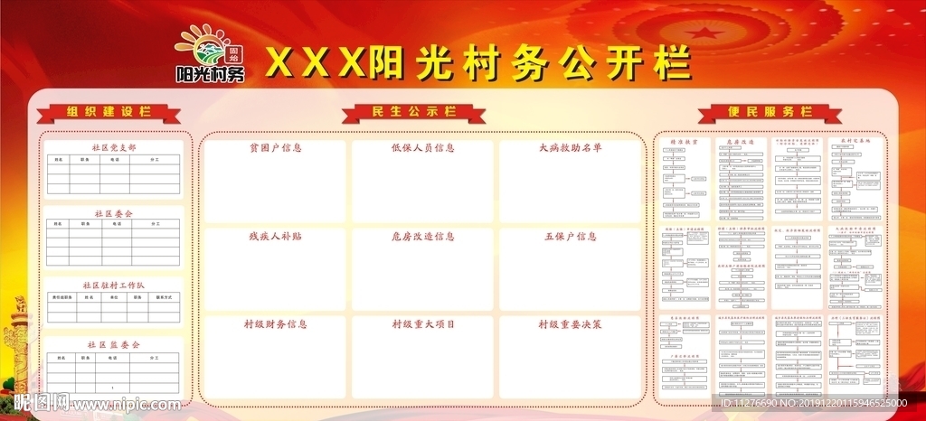 阳光村务公开栏