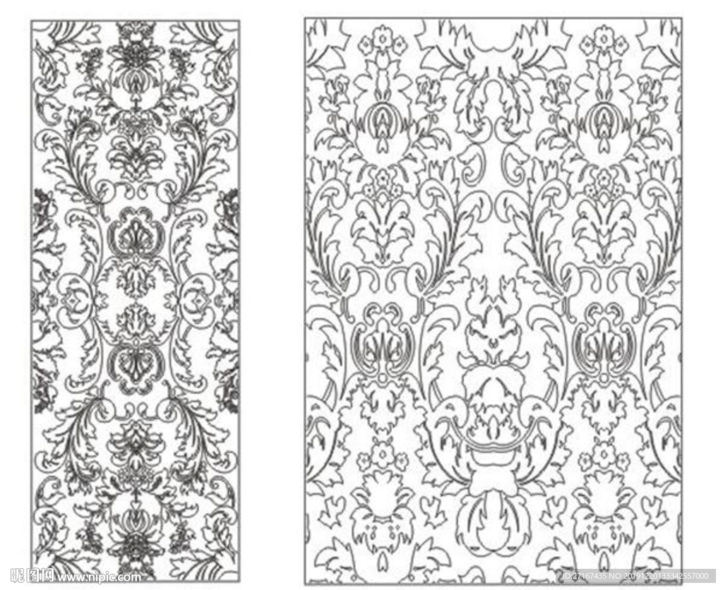 别墅玄关花纹图