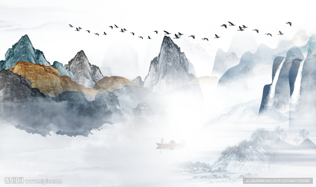 禅意水墨山