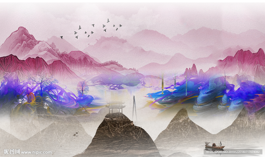 新中式背景墙